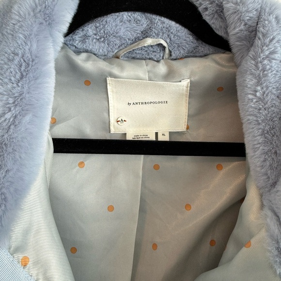 Anthropologie Soft Blue Fur Jacket - Picture 2 of 6